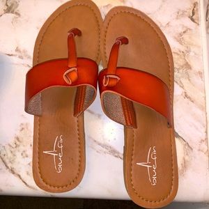 Tan Blue Fin Sandals